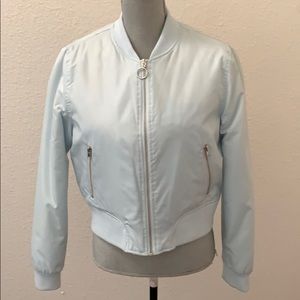 Forever 21 light blue bomber jacket coat large L Excellent Condition Y2K